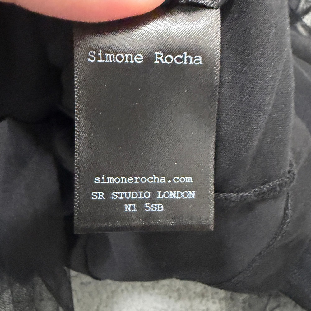Simone Rocha Black Tulle Puff Sleeve Peplum Top Avant-Garde Tee Blouse Medium - Picture 10 of 11